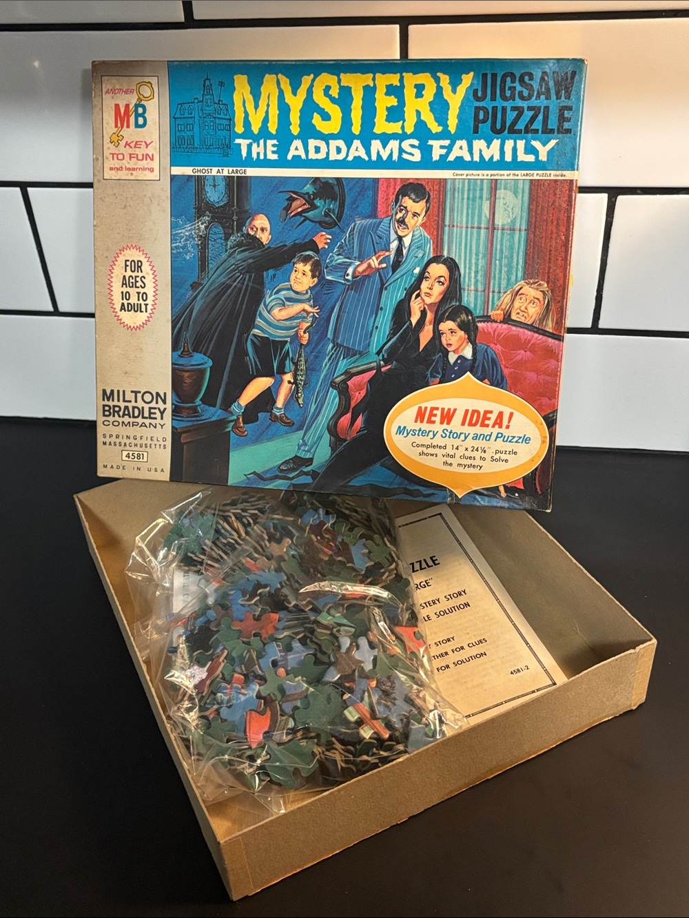 Vintage 1965 Milton Bradley Addams Family Mystery Jigsaw Puzzle COMPLETE
